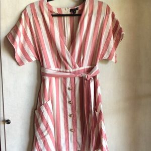 Red and white striped dress
